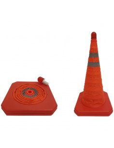CONO 50CM PLEGABLE LUZ C/LUZ Y 2 BANDAS REFLEX 90301
