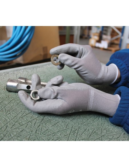 GUANTE NYLON PU2000G PALMA PU GRIS (10X24)