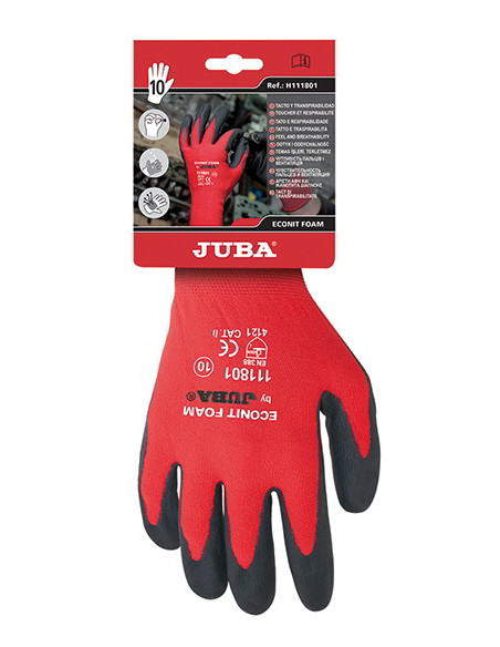 GUANTE NYLON 111801 ECONIT FOAM PALMA NITRILO NEGRO (10X12)